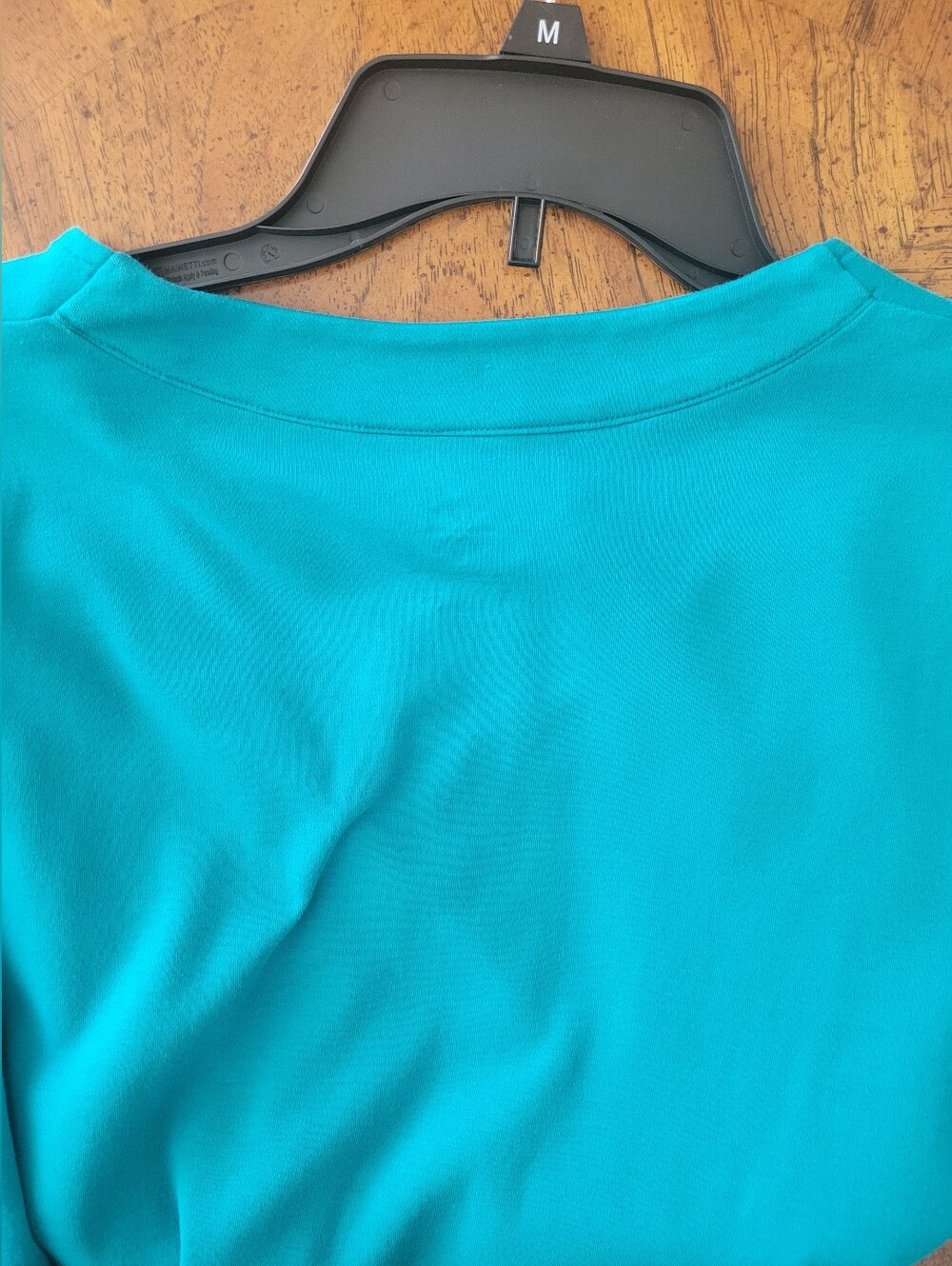 ISAAC MIZRAHI LIVE™ ESSENTIALS V-Neck LS Cotton Tee/Top, L, Teal, EUC - Picture 8 of 12